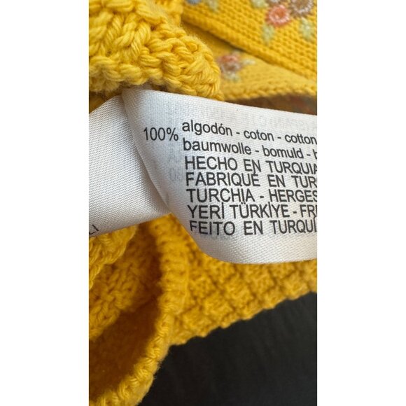 NWT ZARA Small Yellow Knit Crop Top W/ Floral Strap Dainty Detail Cotton - Picture 5 of 13